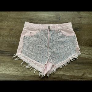 TopShop Pink Bedazzled Shorts